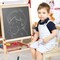 Costway All-in-One Wooden Kid&#x27;s Art Easel Height Adjustable Paper Roll